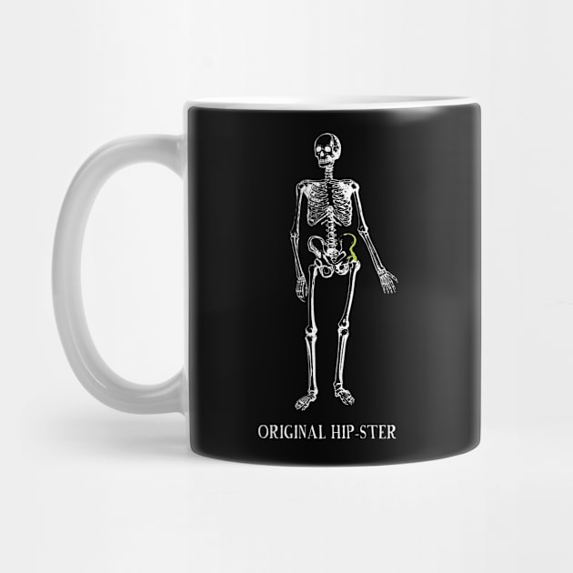 Original Hipster Funny Halloween Skeleton by HungryDinoDesign